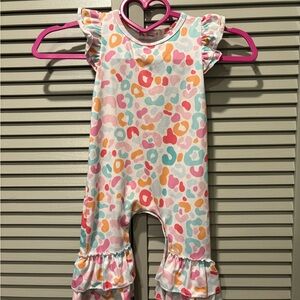 Clover Cottage Colorful Leopard Print Baby Romper